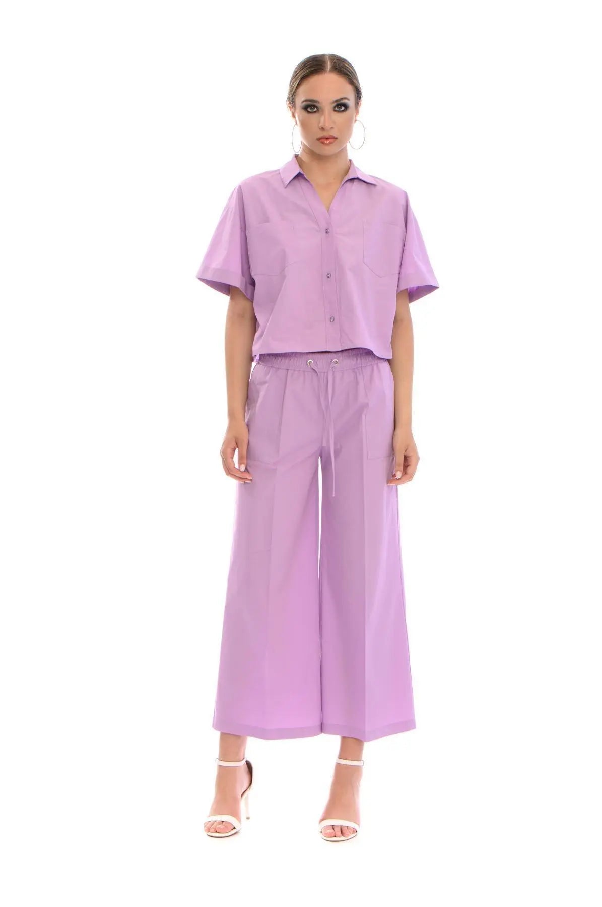 Camicia crop LILLA IRONICA