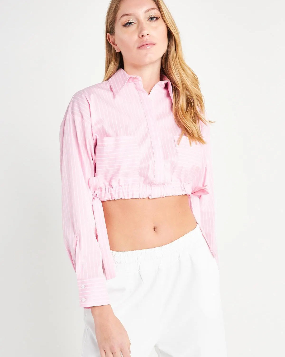 Camicia crop ROSA BUBBLE IRONICA
