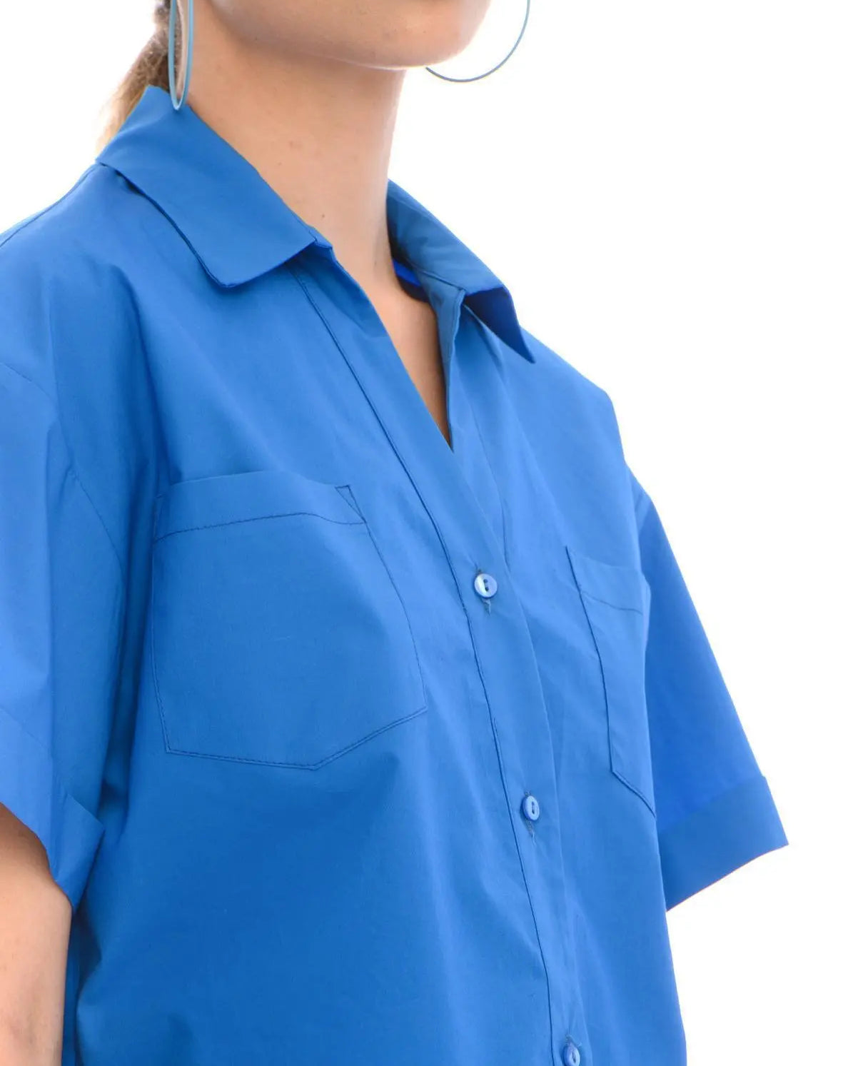 Camicia crop ROYAL BLUE IRONICA