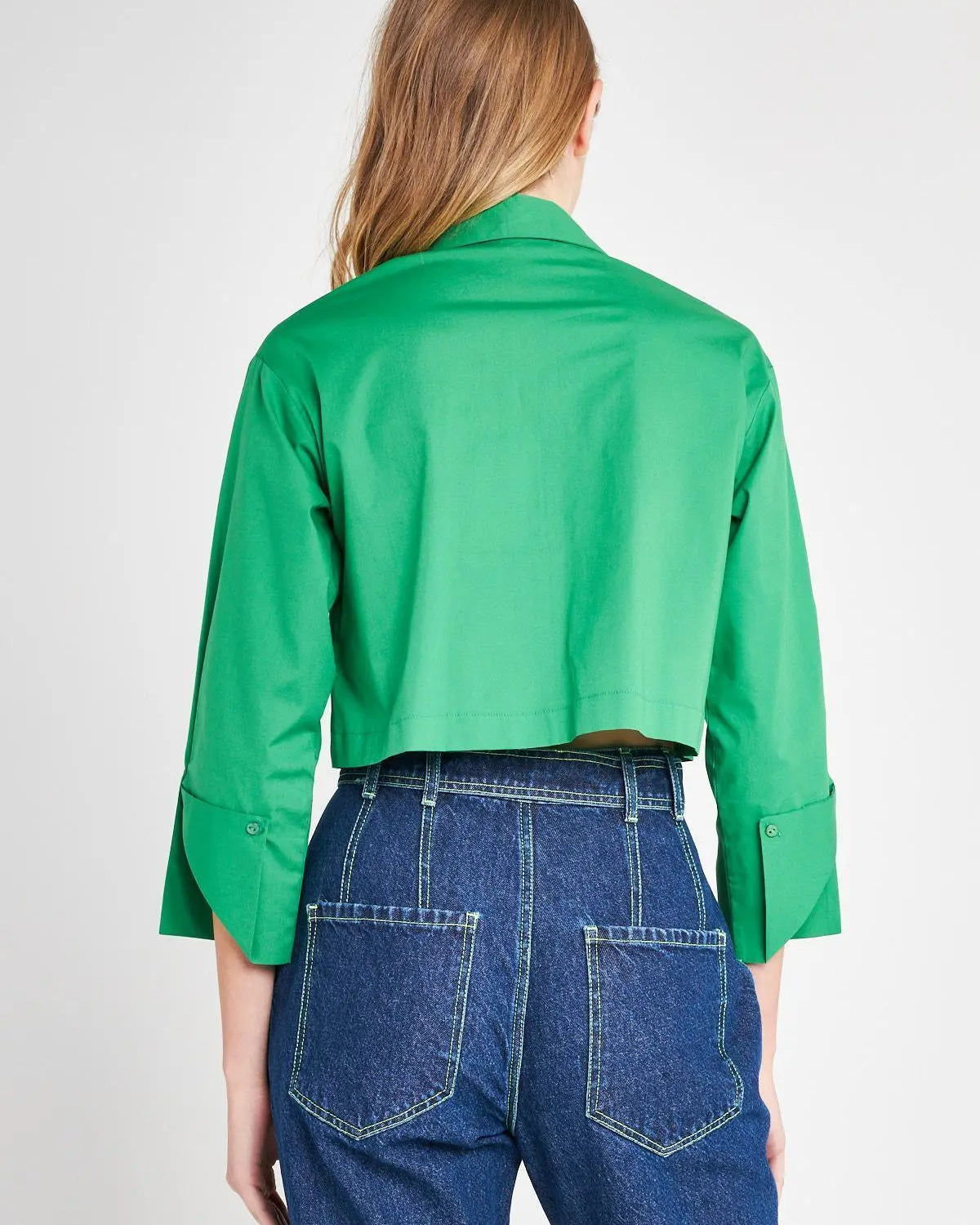 Camicia crop VERDE BANDIERA IRONICA