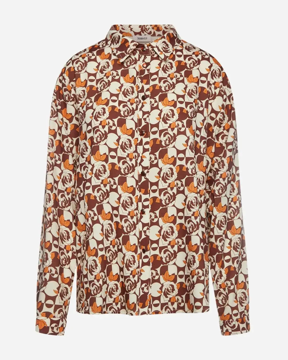 Camicia fantasia CIOCCOLATO DORABELLA PIU'