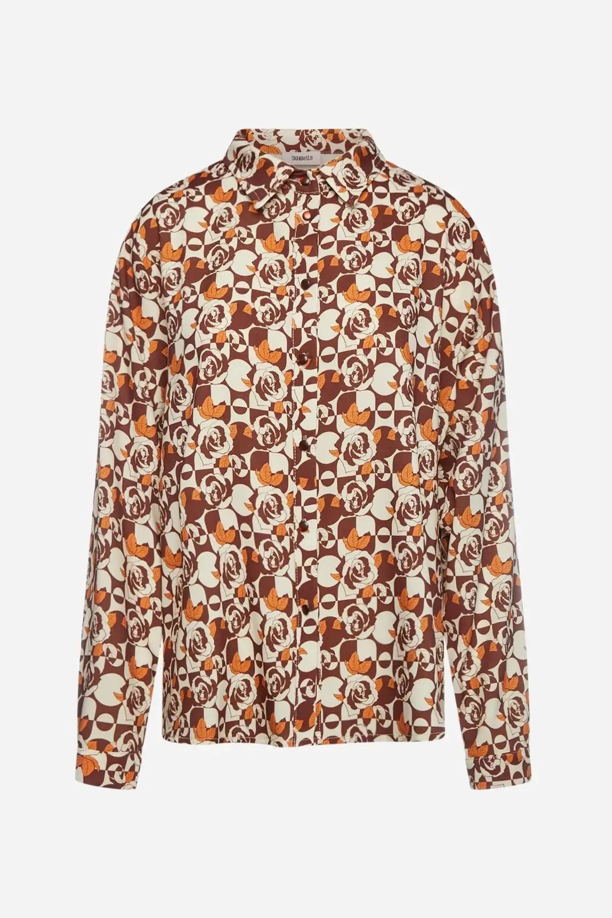 Camicia fantasia CIOCCOLATO DORABELLA PIU'