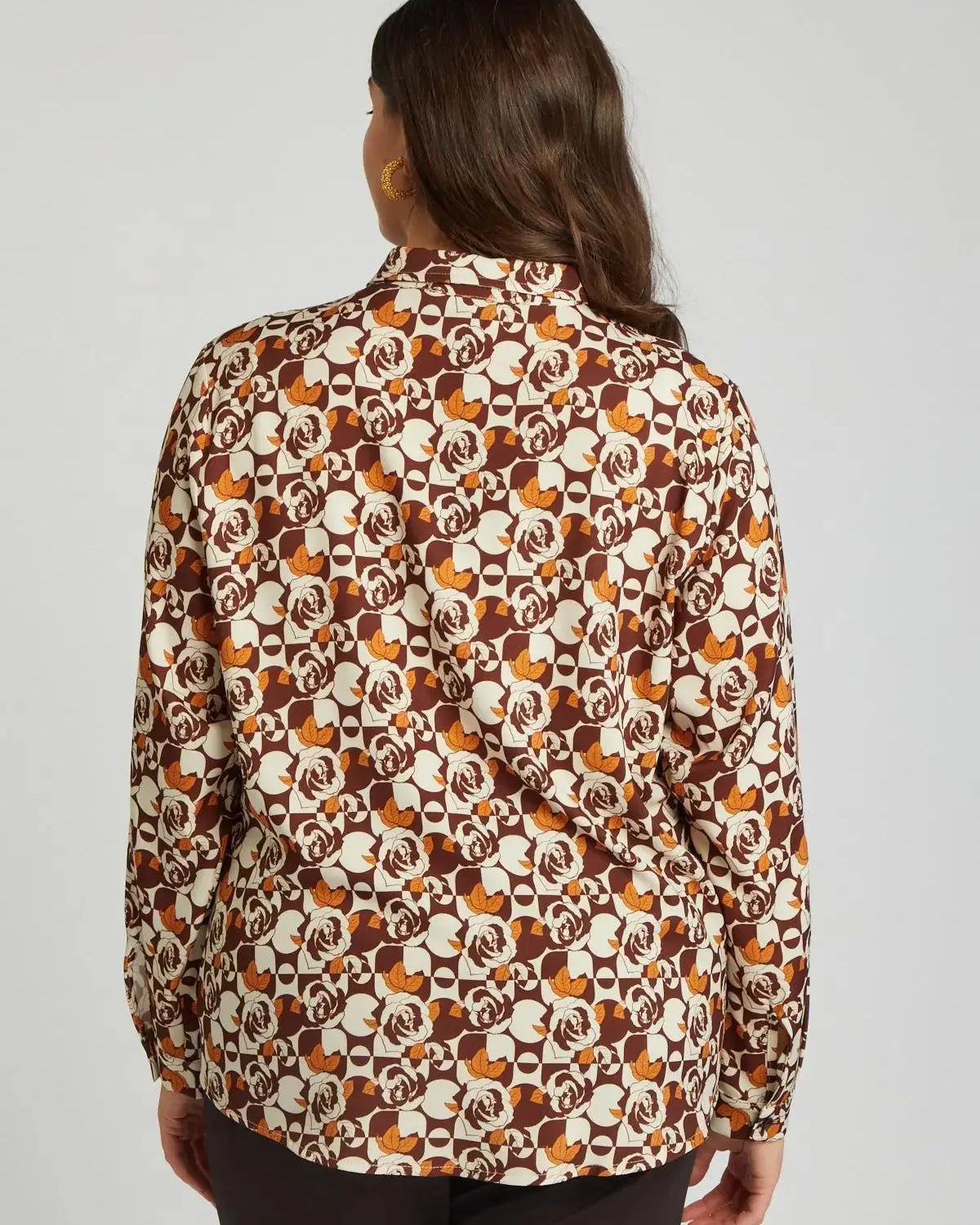 Camicia fantasia CIOCCOLATO DORABELLA PIU'