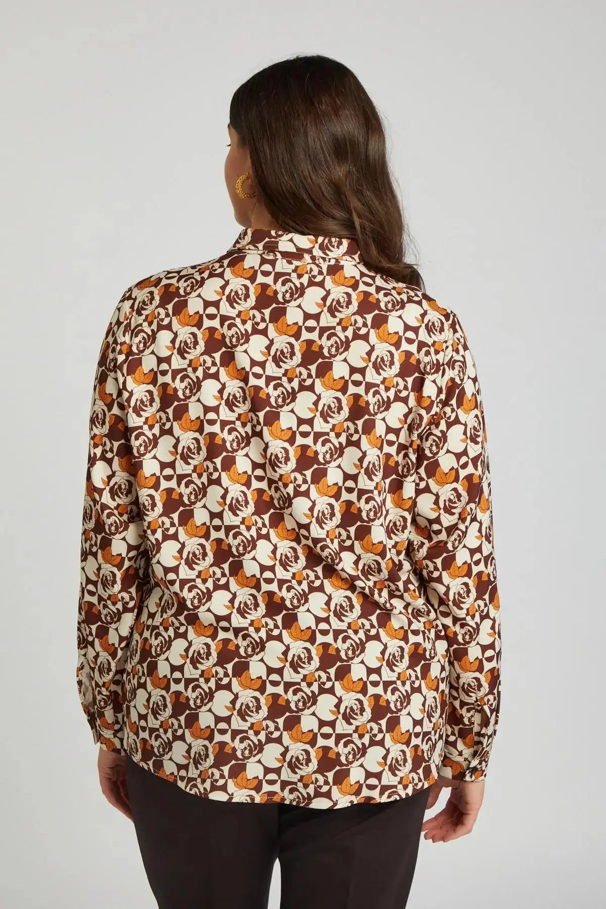 Camicia fantasia CIOCCOLATO DORABELLA PIU'