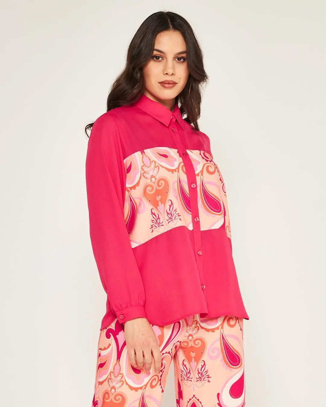 Camicia fantasia FUXIA DORABELLA XXL