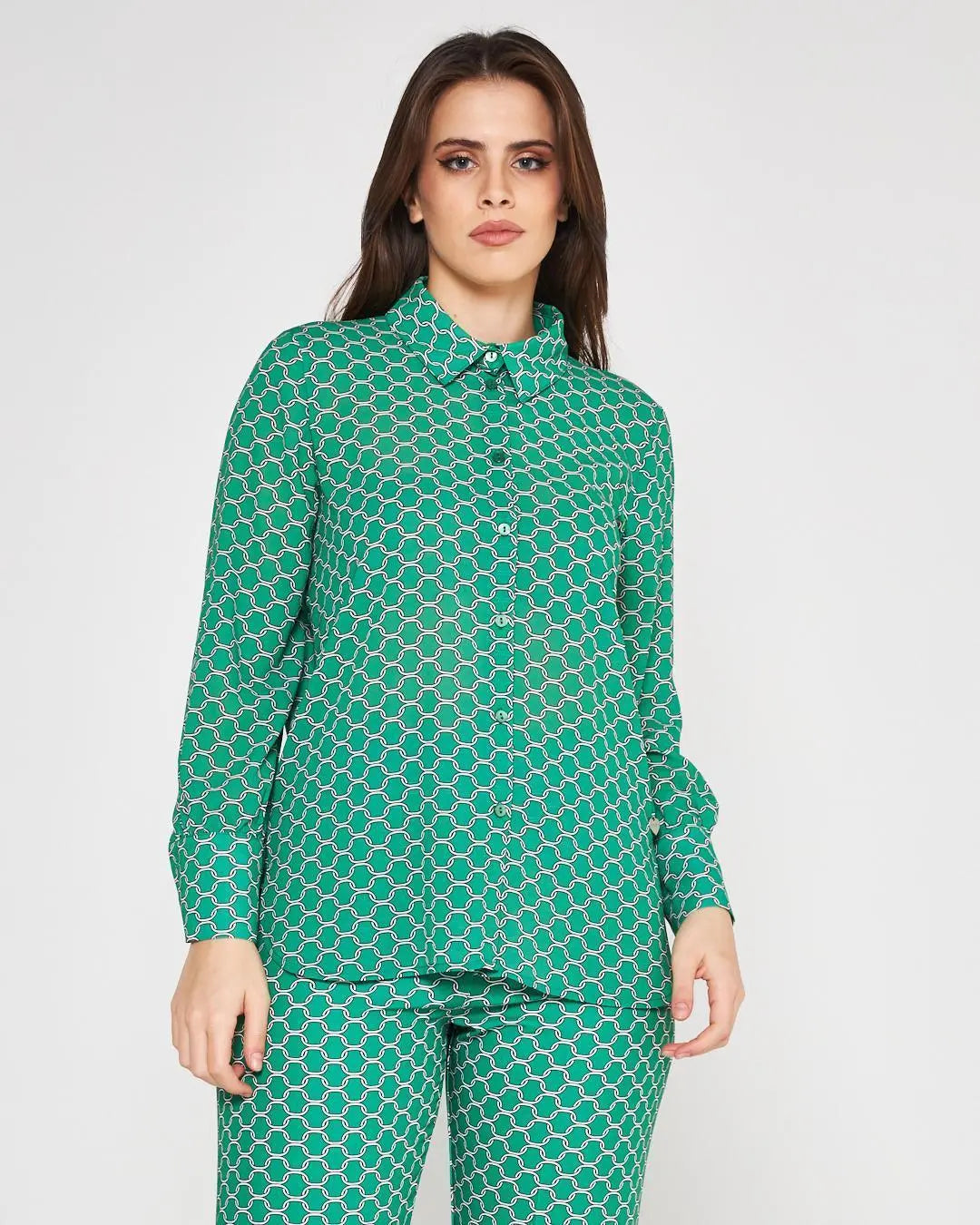 Camicia fantasia VERDE DORABELLA XXL