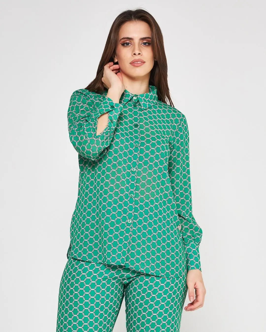 Camicia fantasia VERDE DORABELLA