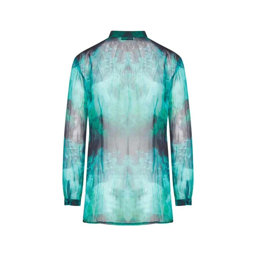 Camicia fantasia astratta VERDE IRONICA