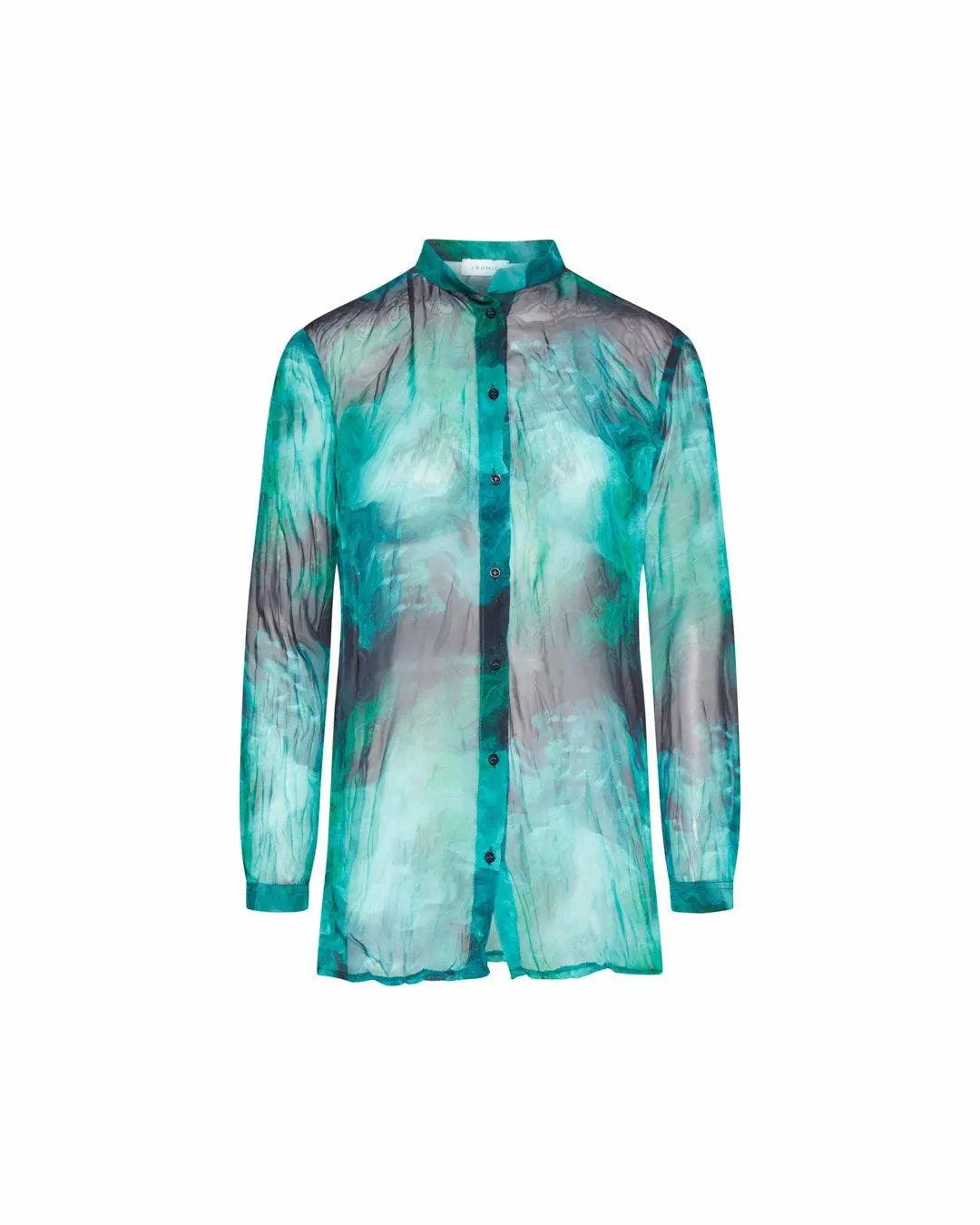 Camicia fantasia astratta VERDE IRONICA