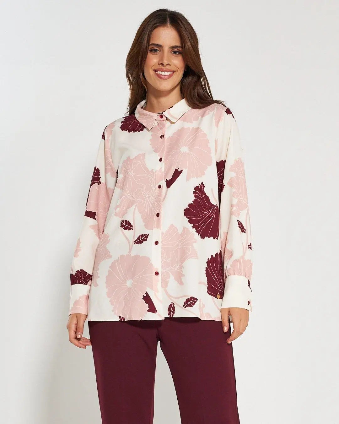 Camicia fantasia floreale SALE ROSA DORABELLA PIU'