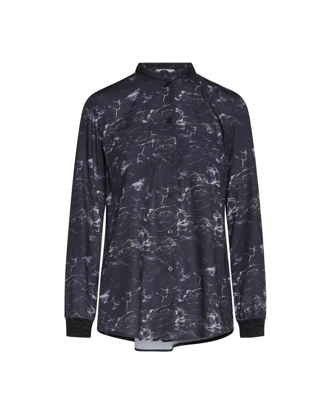 Camicia fantasia marbled NERO IRONICA