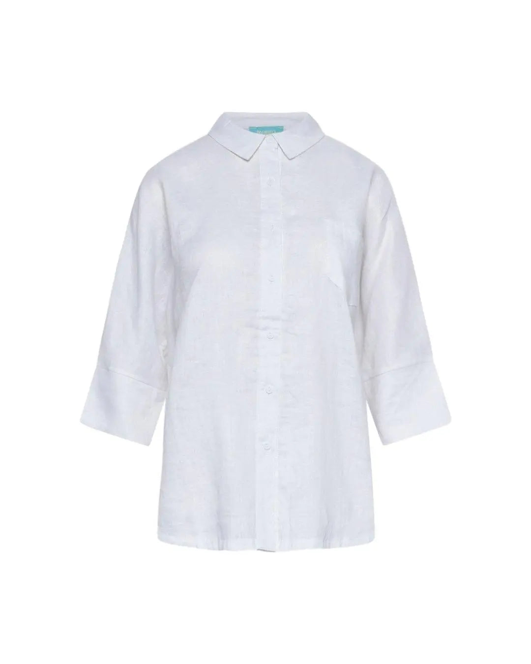 Camicia in lino tinta unita con retro in jersey BIANCO DORABELLA