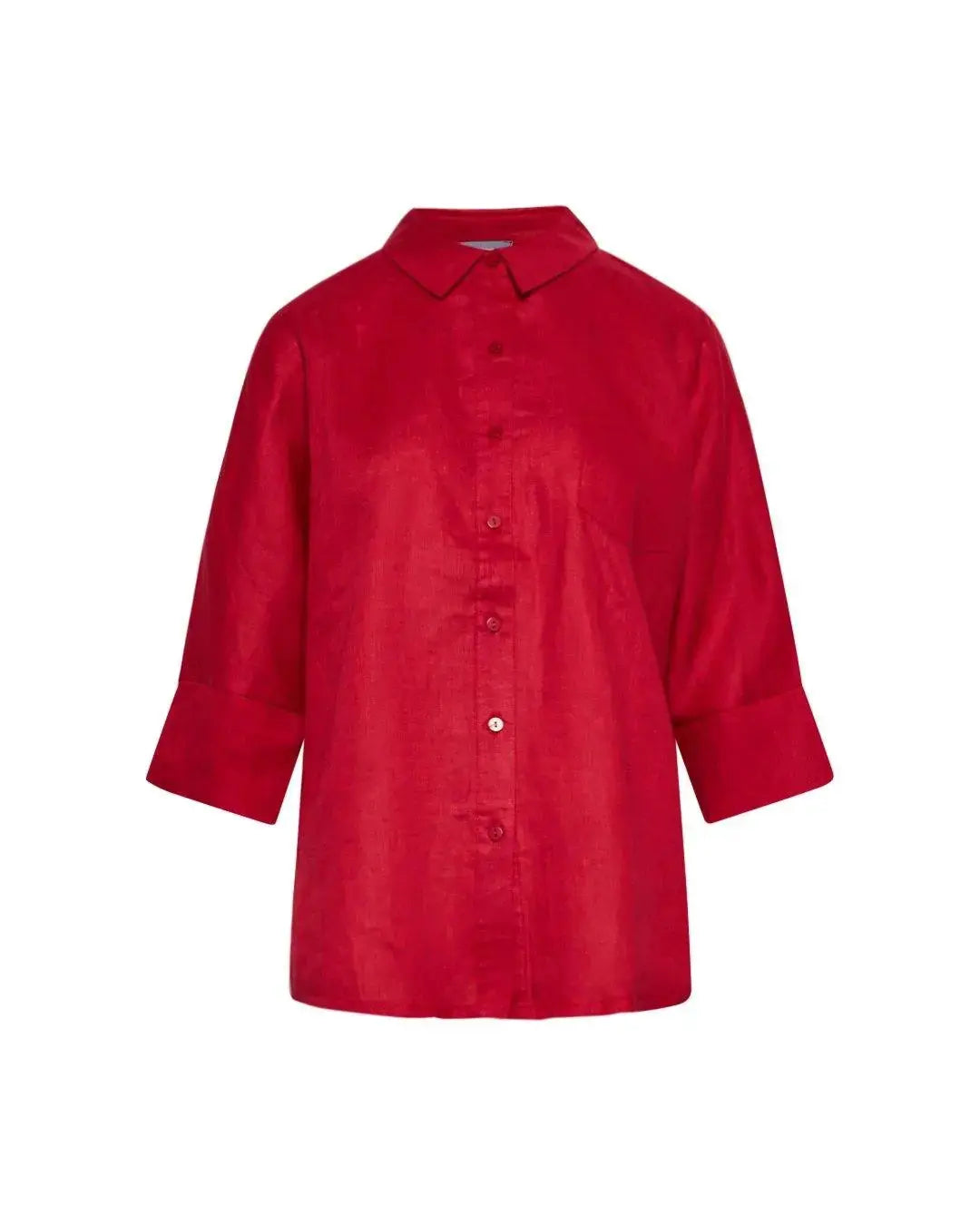 Camicia in lino tinta unita con retro in jersey RED DORABELLA