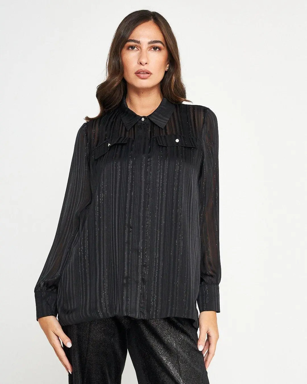 Camicia lurex NERO DORABELLA XXL
