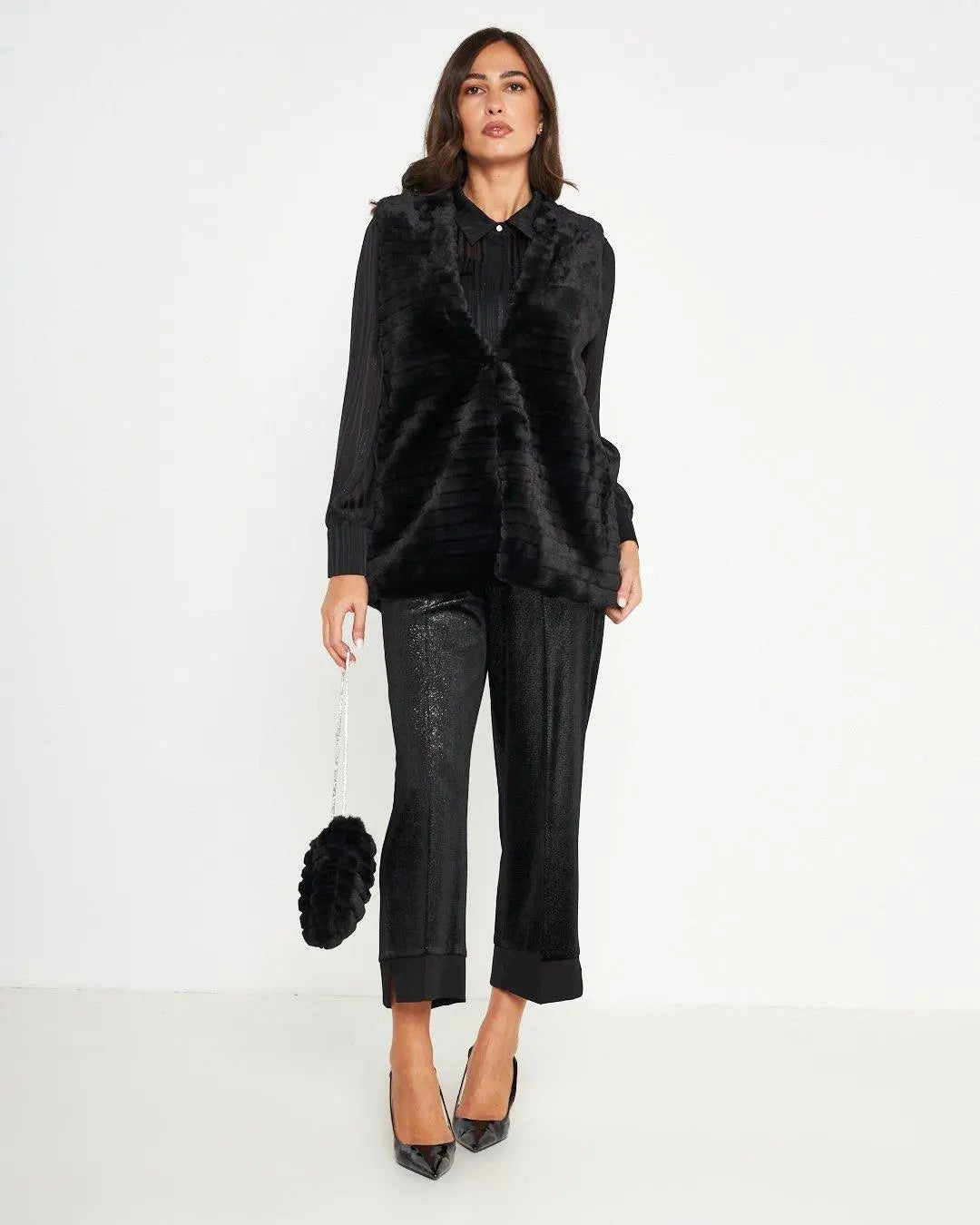 Camicia lurex NERO DORABELLA