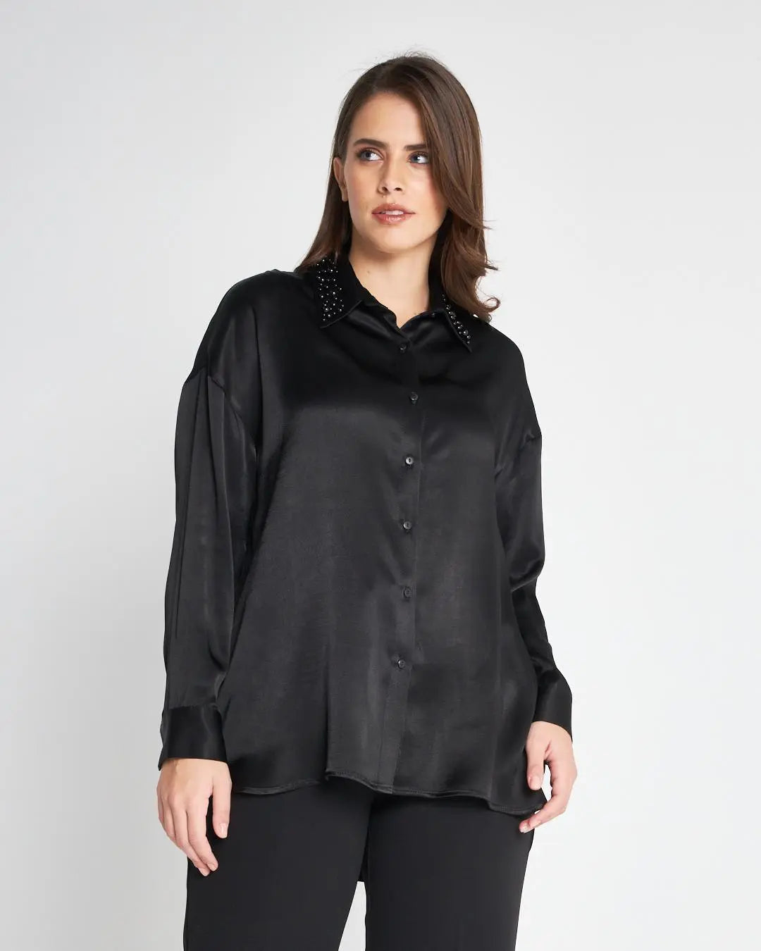 Camicia perle NERO DORABELLA 52