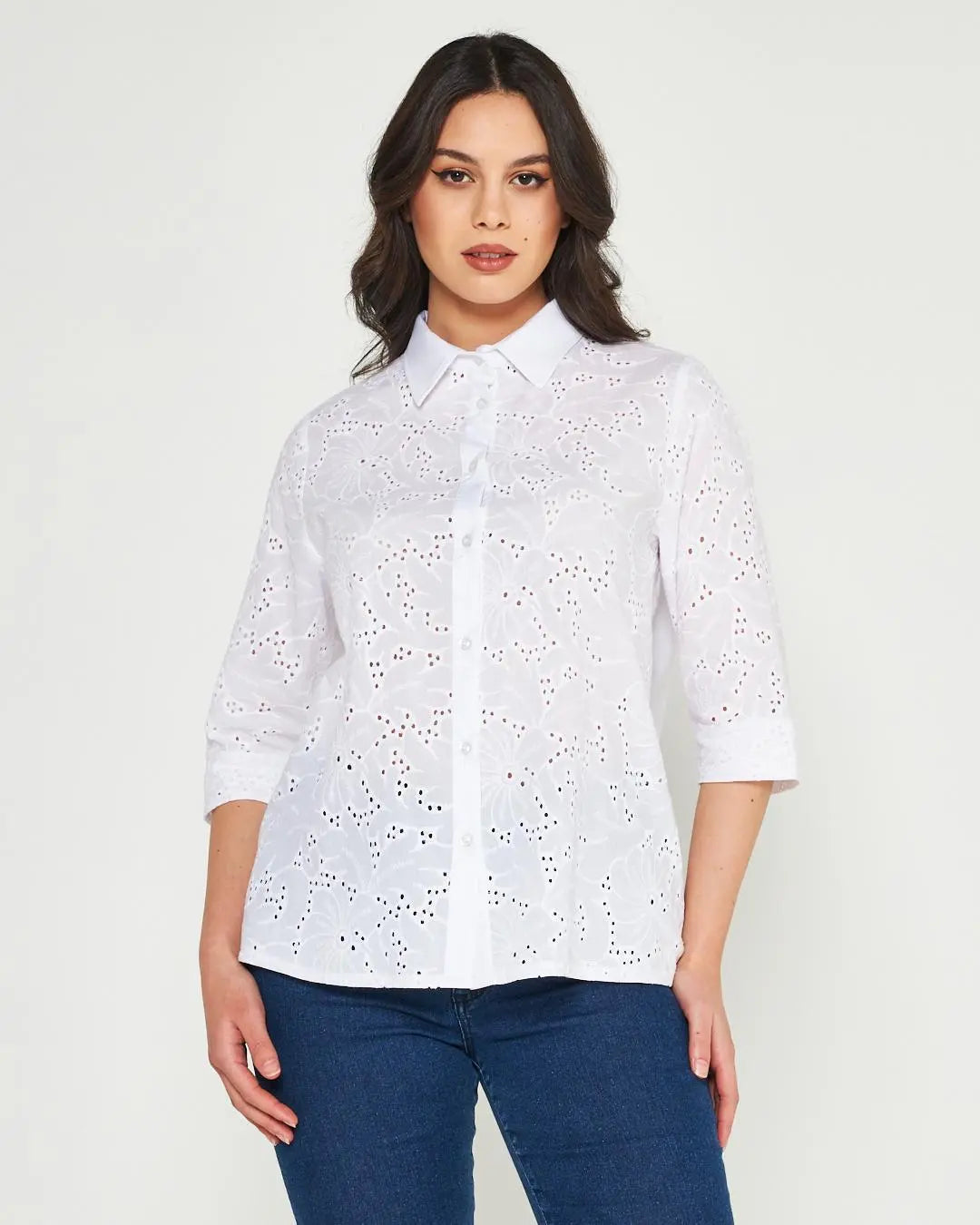 Camicia pizzo Bianco DORABELLA XXL
