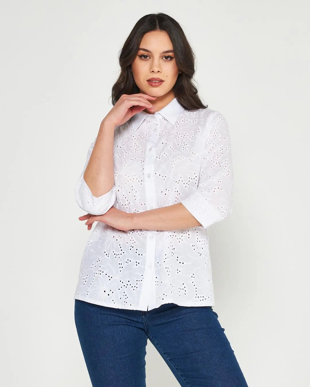 Camicia pizzo Bianco DORABELLA