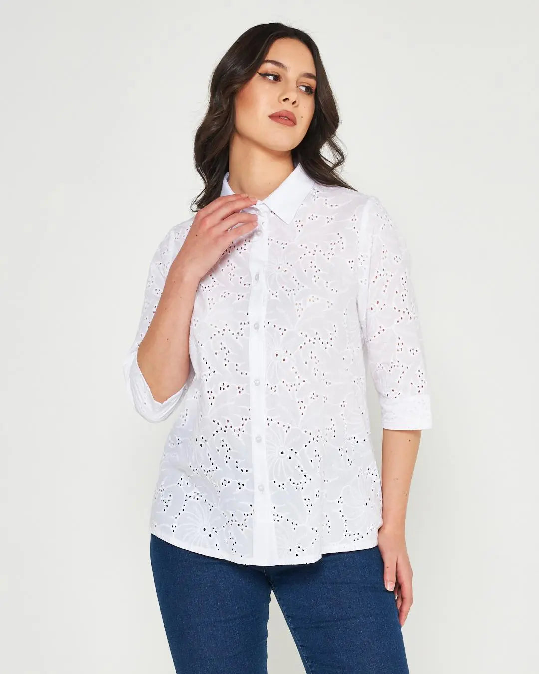 Camicia pizzo Bianco DORABELLA