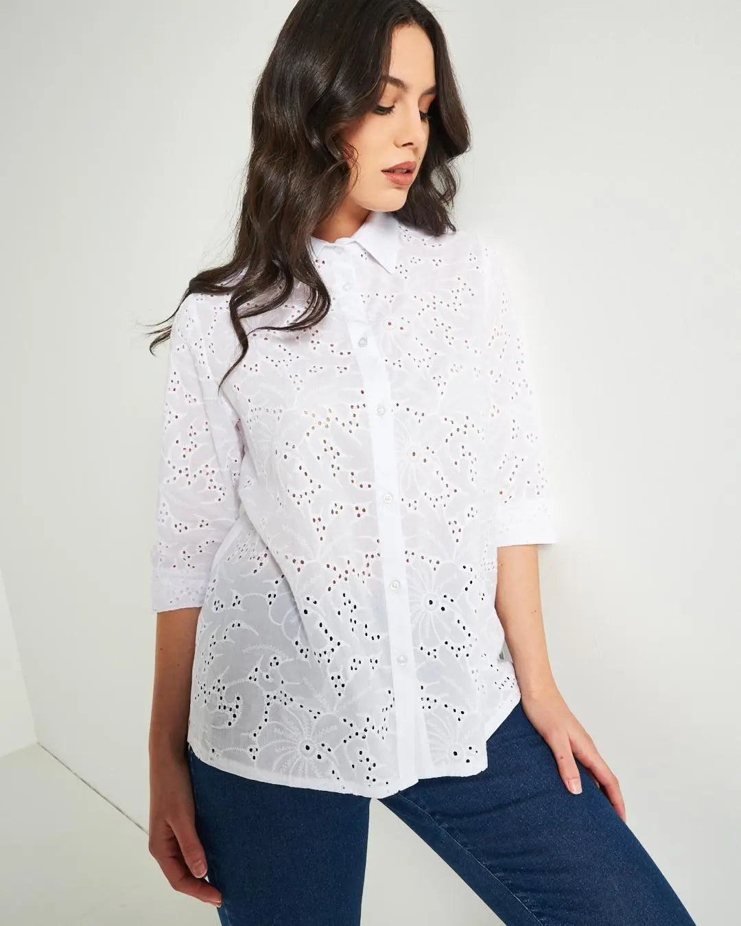 Camicia pizzo Bianco DORABELLA