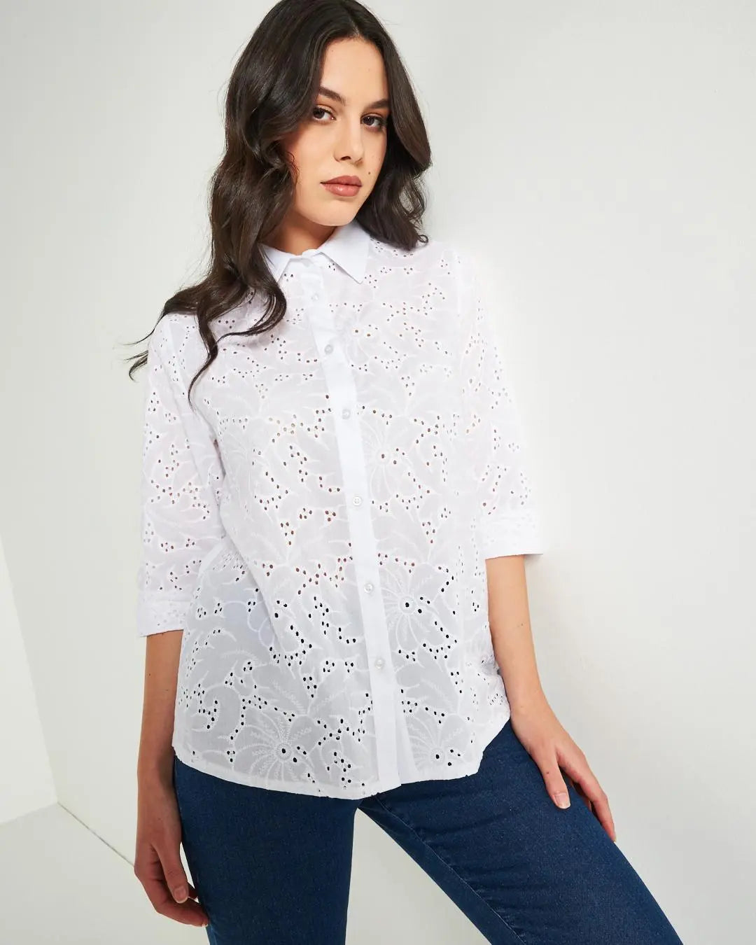 Camicia pizzo Bianco DORABELLA