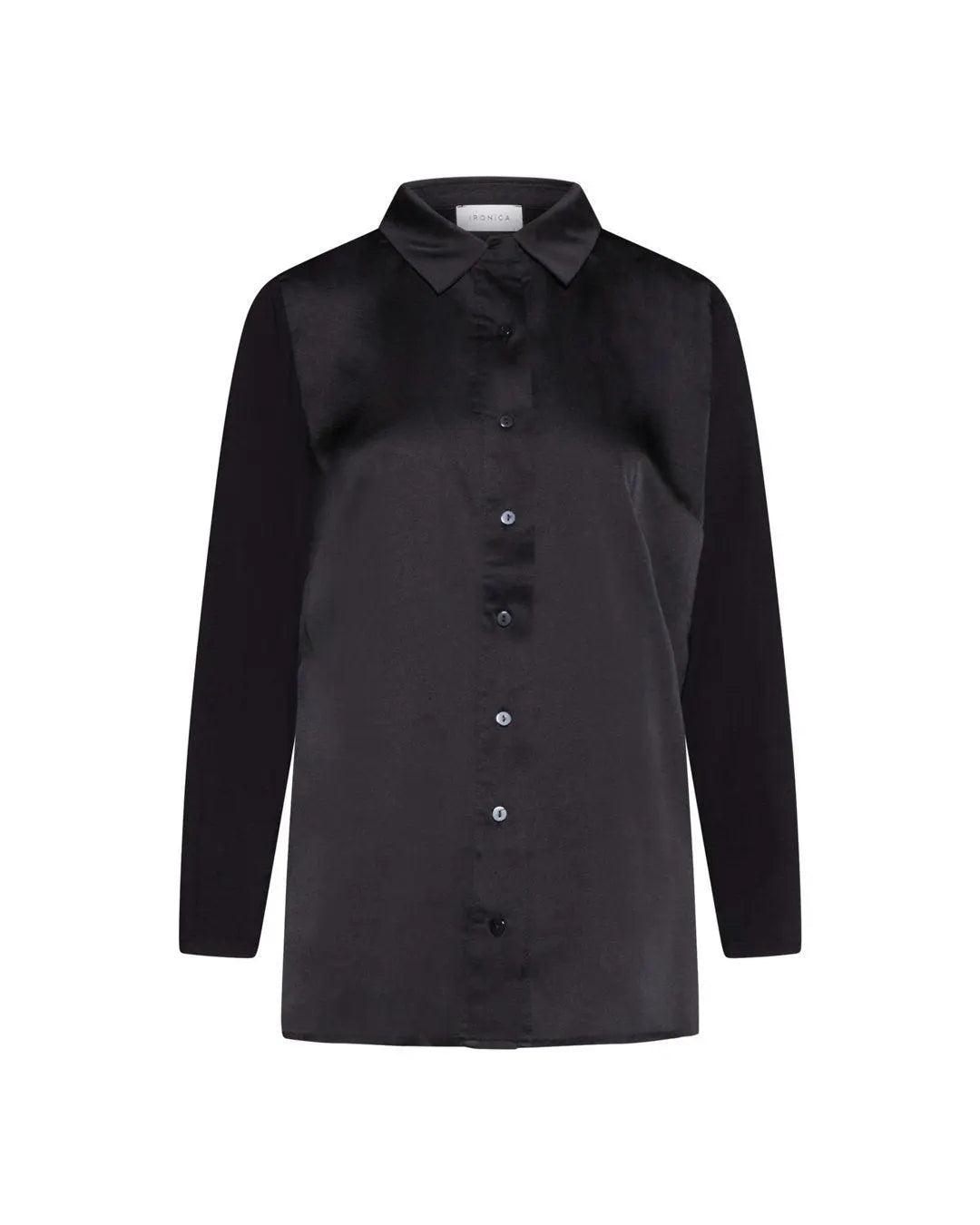 Camicia raso NERO IRONICA XL