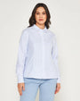 Camicia rigata CELESTE-BIANCO DORABELLA XXL