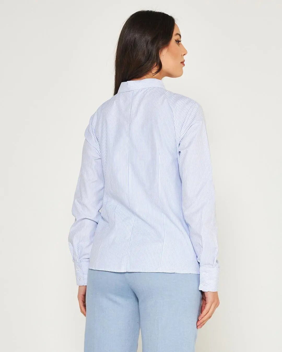 Camicia rigata CELESTE-BIANCO DORABELLA