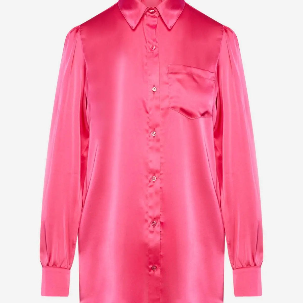 Camicia satinata con tasca ROSA IRONICA