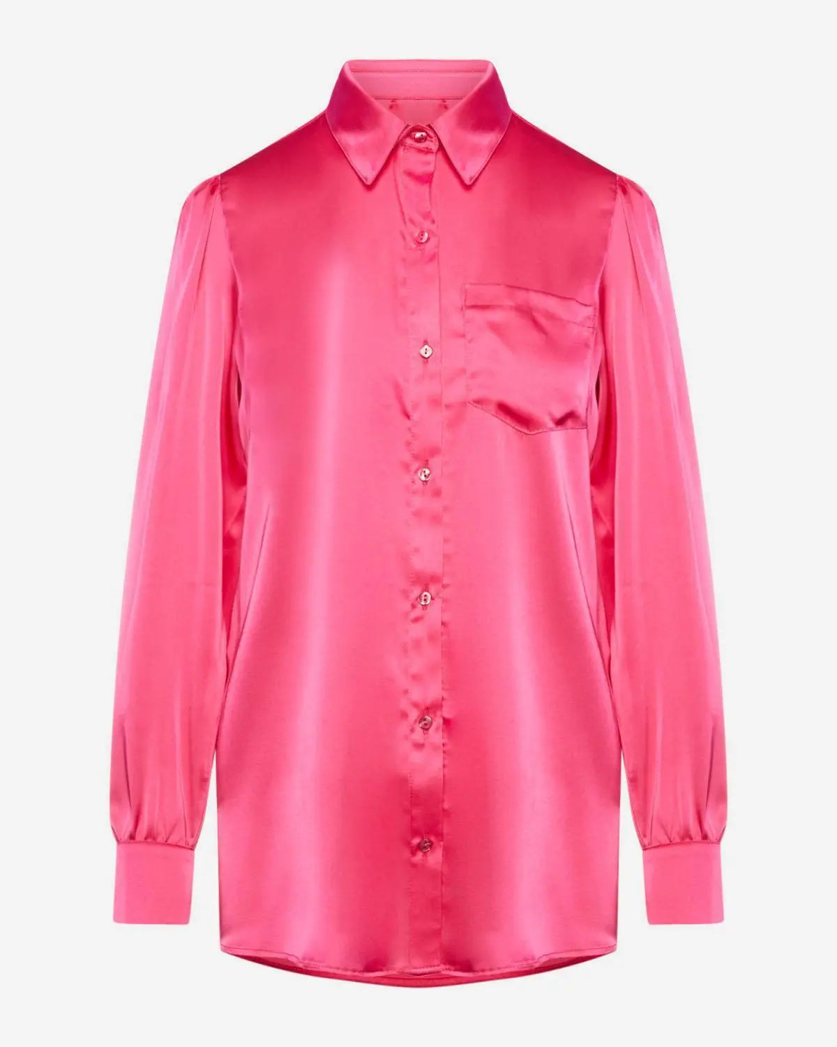Camicia satinata con tasca ROSA IRONICA