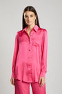 Camicia satinata con tasca ROSA IRONICA