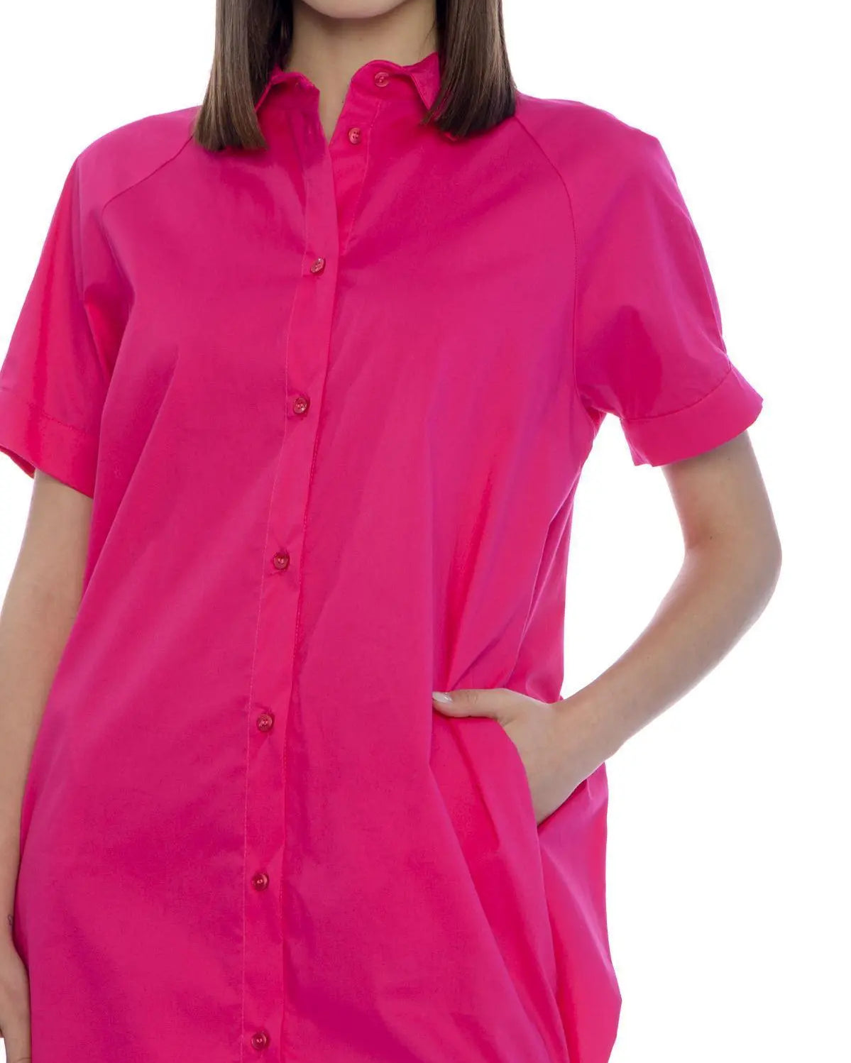 Camicia scollo a goccia FUXIA IRONICA