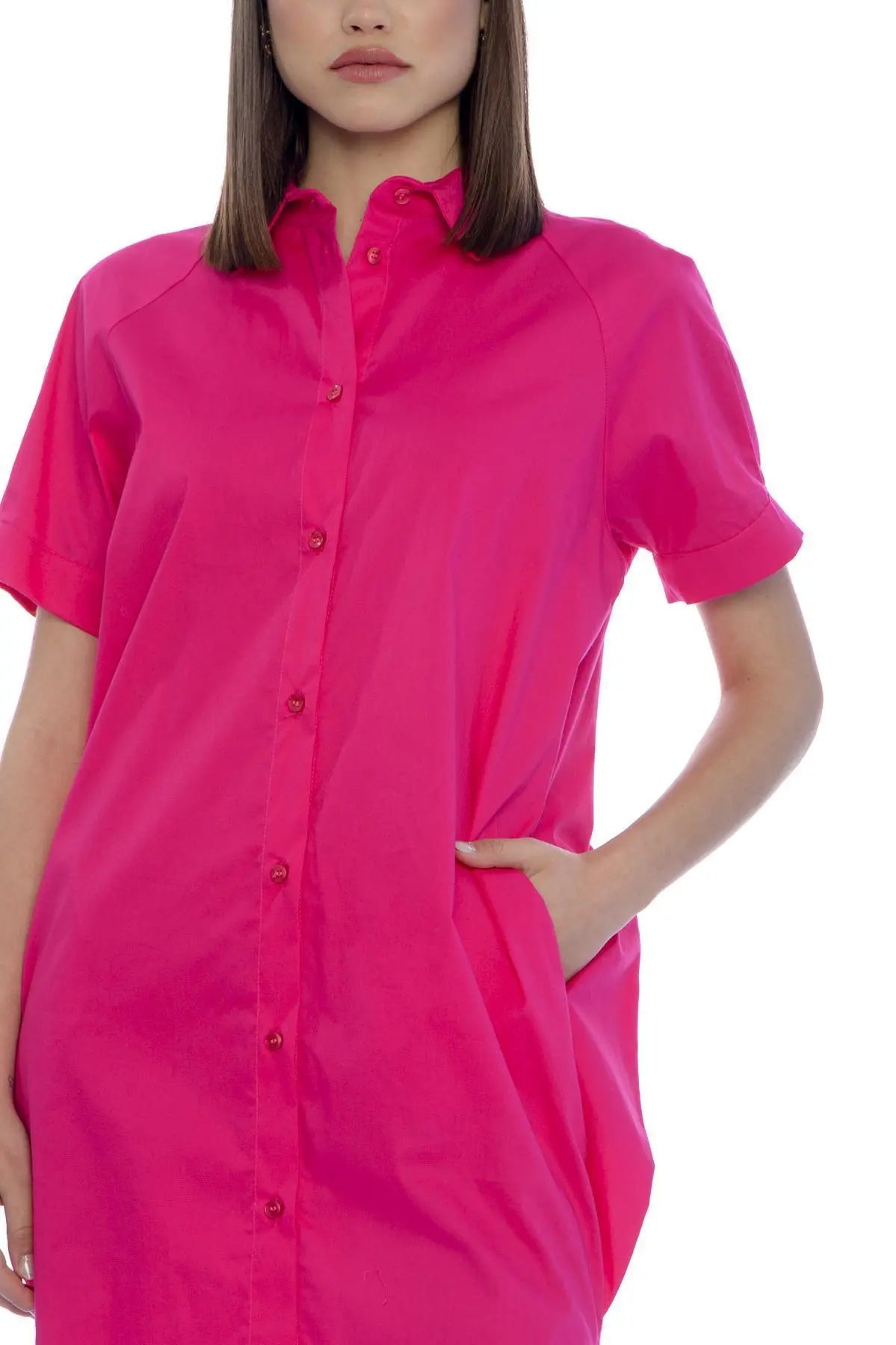Camicia scollo a goccia FUXIA IRONICA