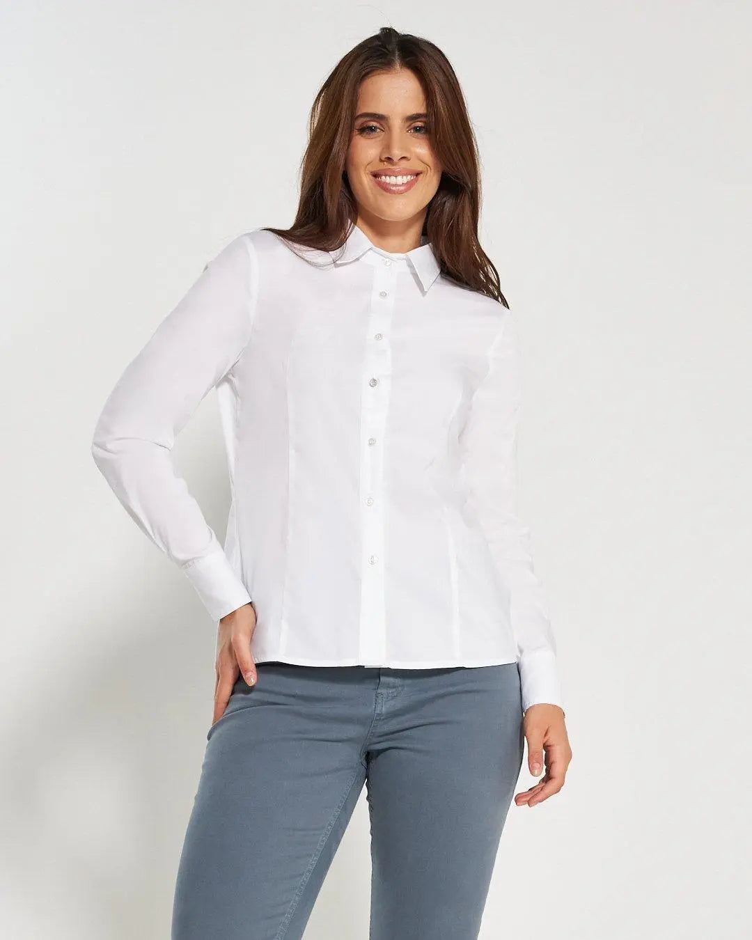Camicia slim flit con pinces BIANCO DORABELLA