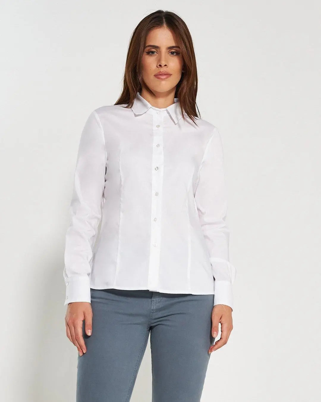 Camicia slim flit con pinces BIANCO DORABELLA