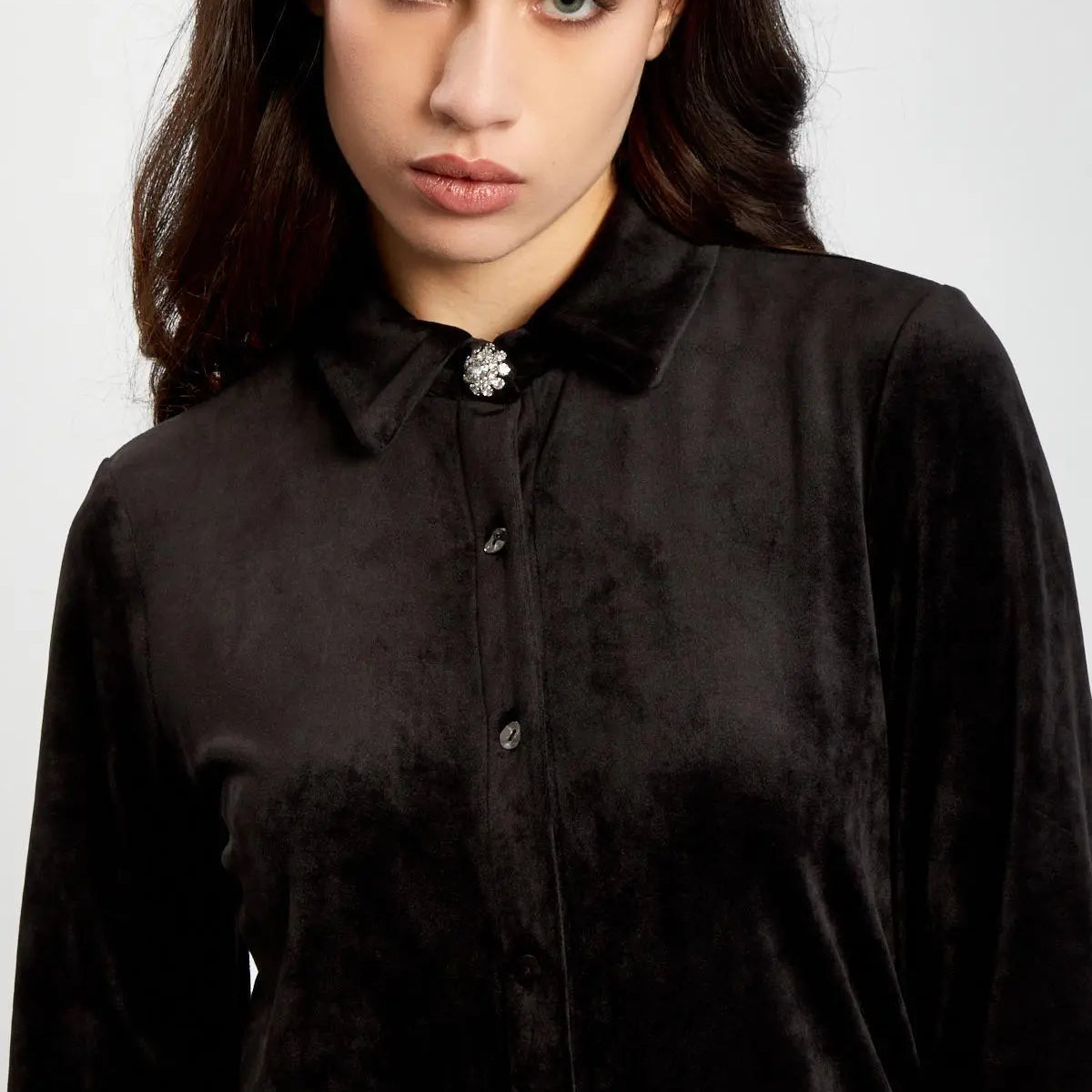 Camicia velluto NERO IRONICA