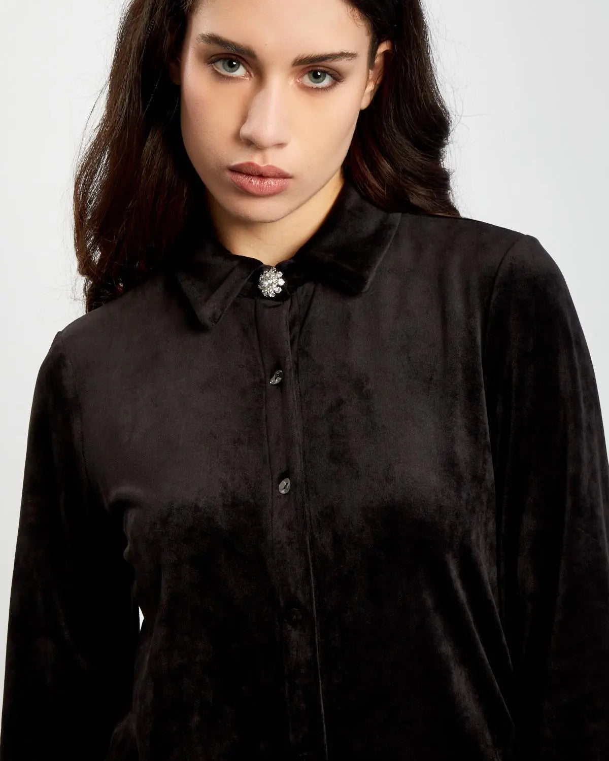 Camicia velluto NERO IRONICA