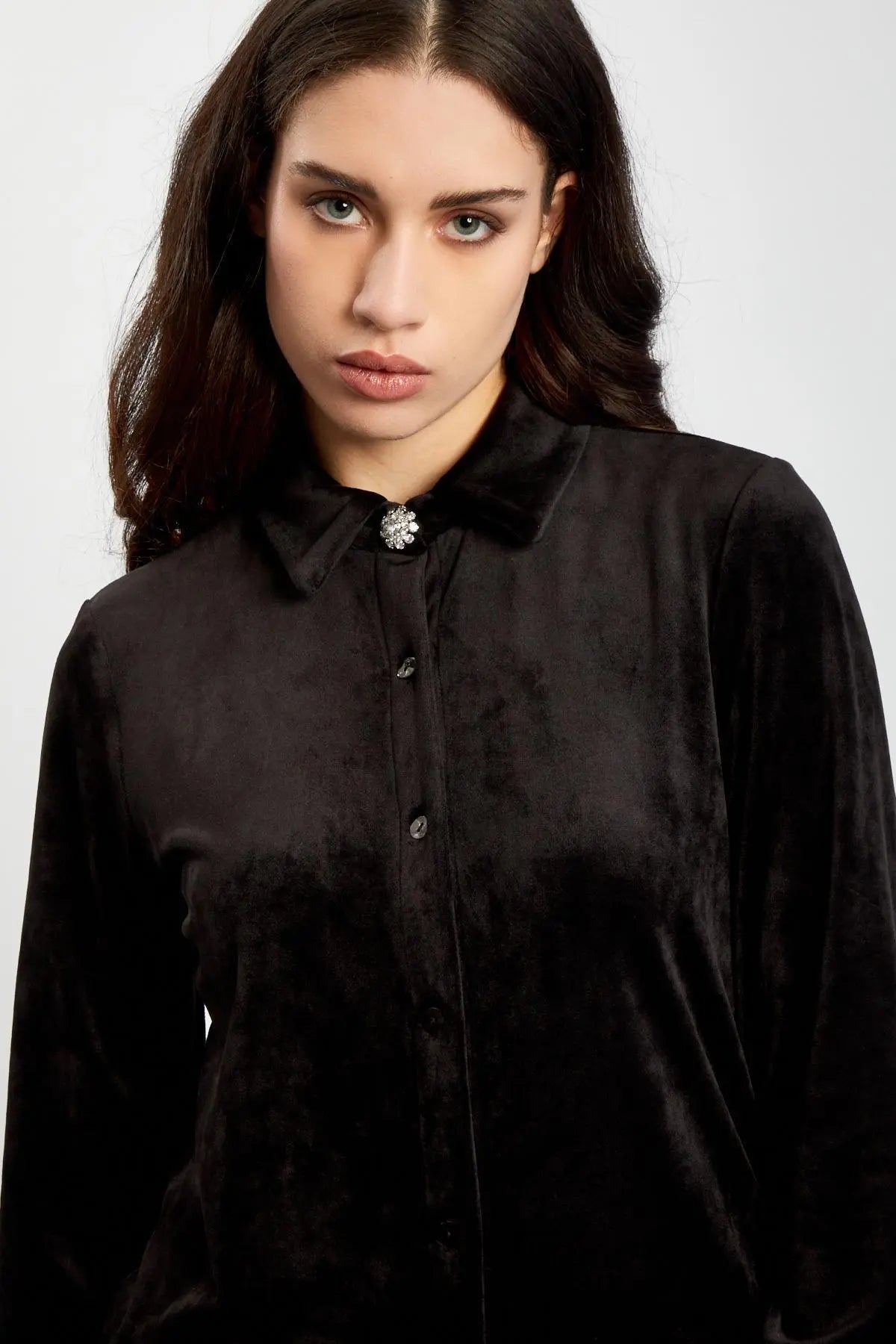 Camicia velluto NERO IRONICA