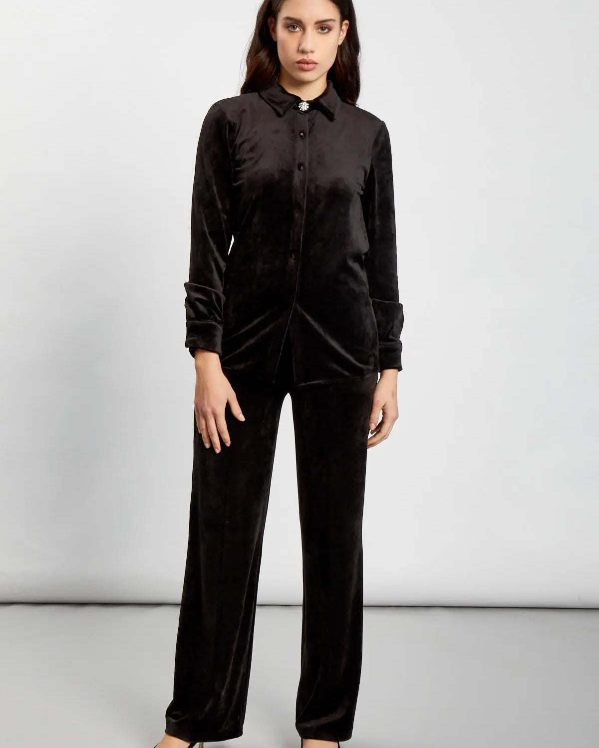 Camicia velluto NERO IRONICA