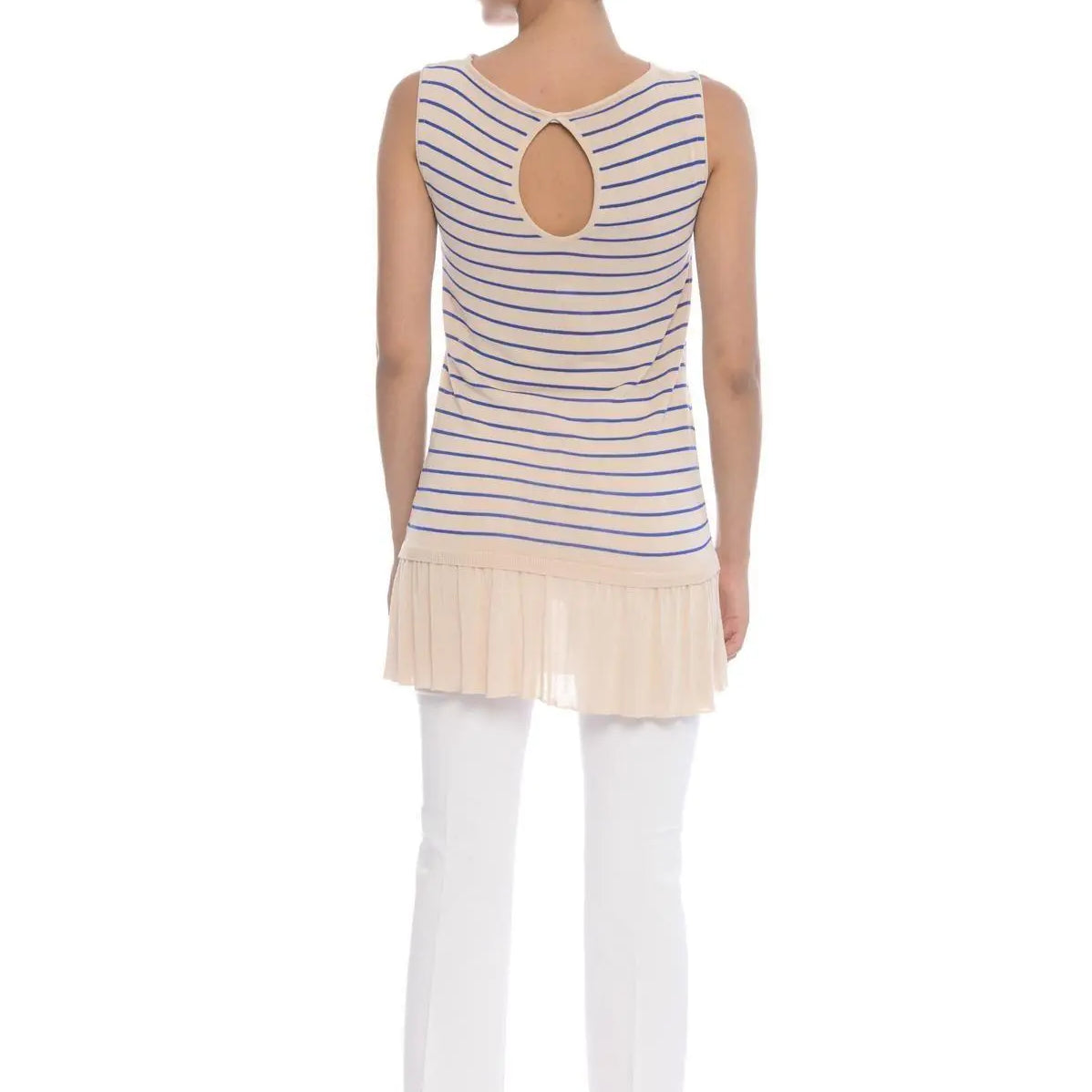 Canotta a righe e volant SABBIA-BLU IRONICA