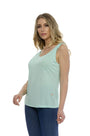 Canotta basic fiammata VERDE ACQUA DORABELLA XXL
