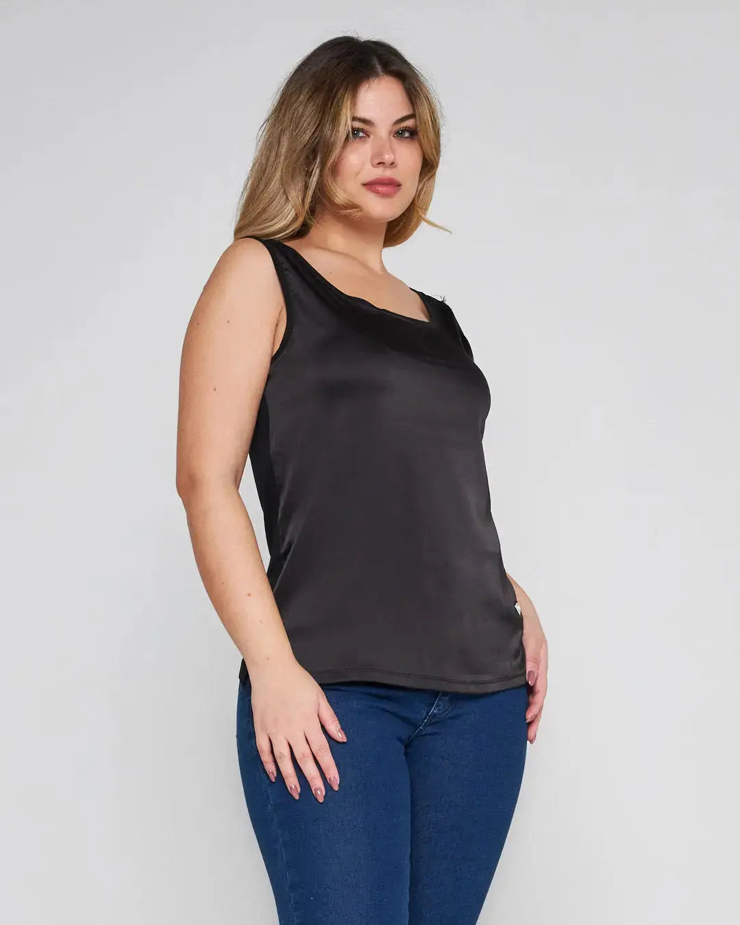 Canotta bimateriale BLACK DORABELLA