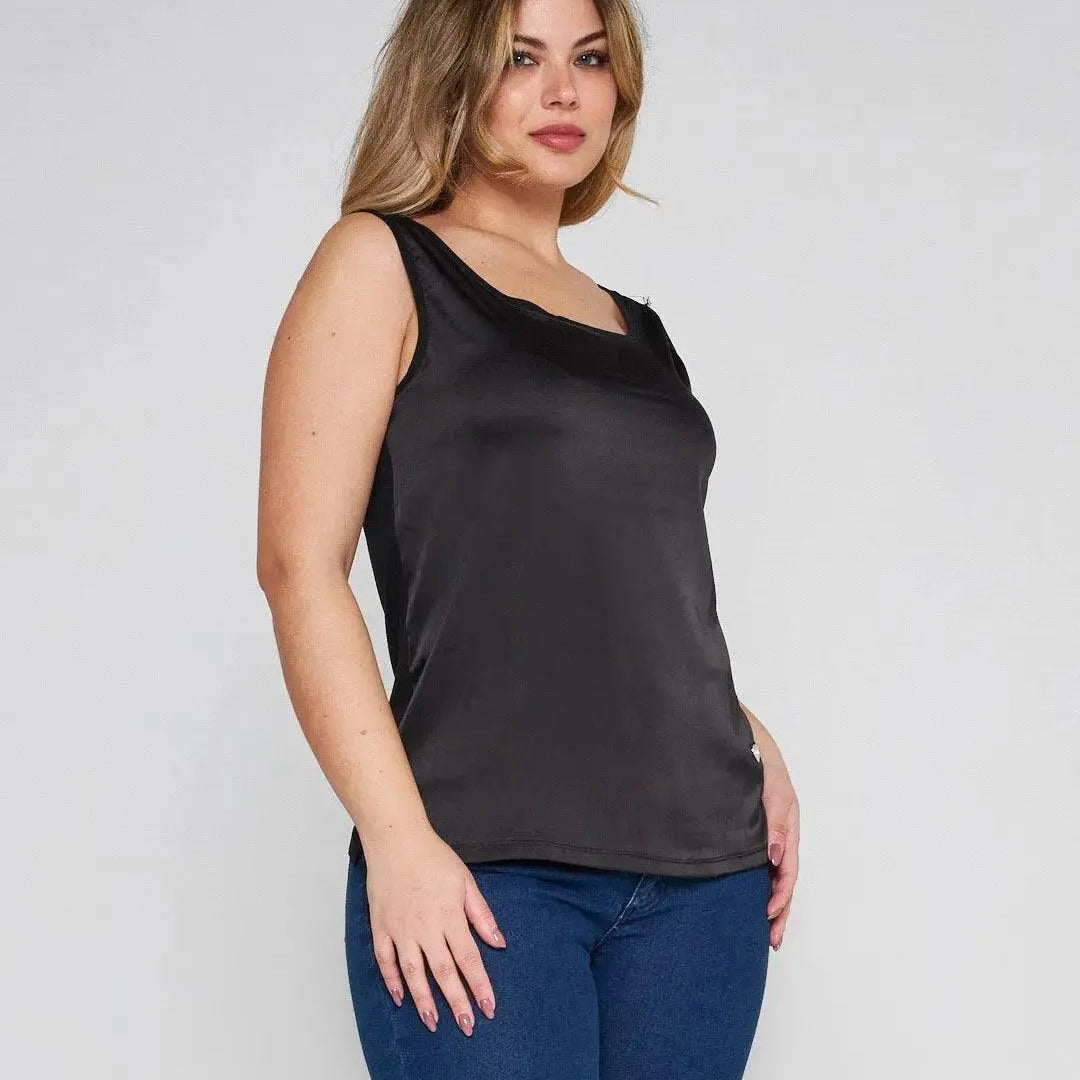 Canotta bimateriale BLACK DORABELLA XL