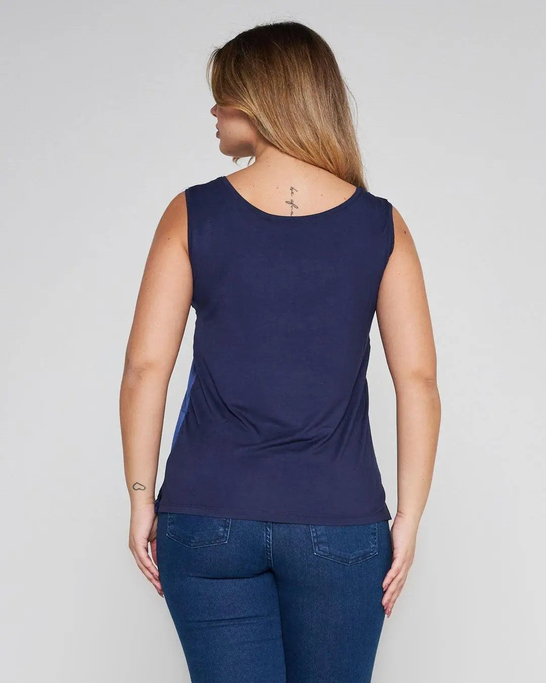 Canotta bimateriale BLUE NAVY DORABELLA