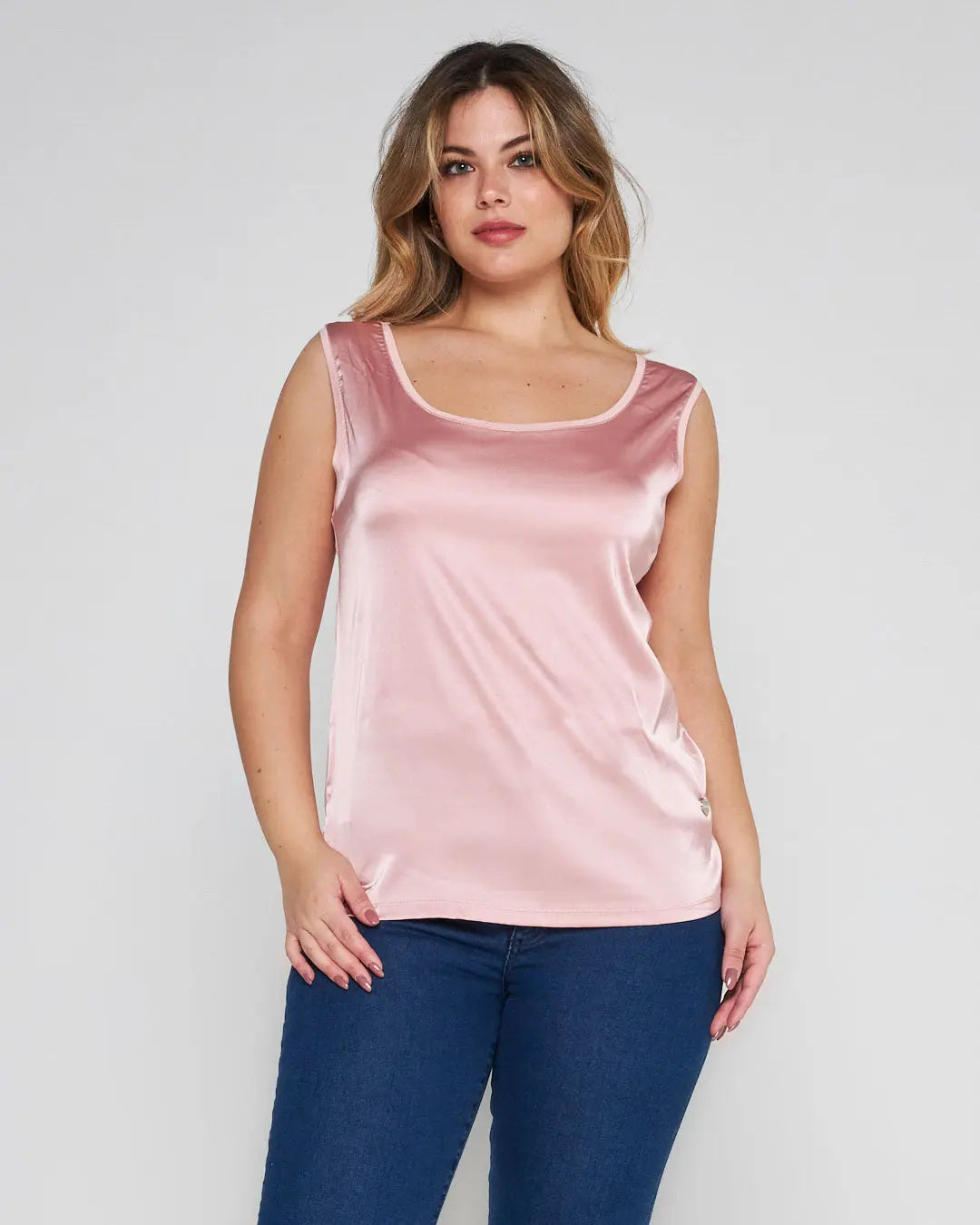 Canotta bimateriale BLUSH PINK DORABELLA