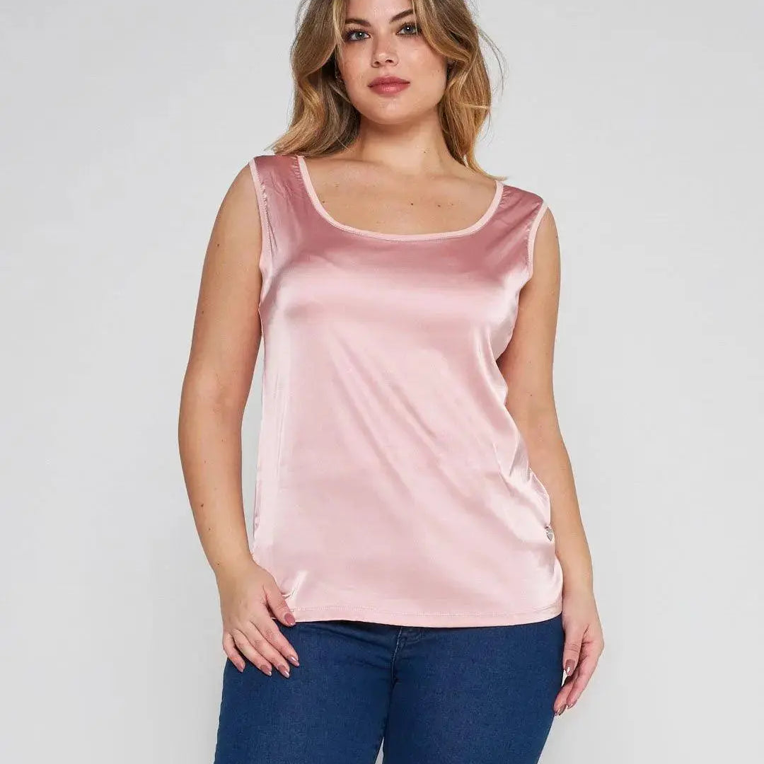 Canotta bimateriale BLUSH PINK DORABELLA XL