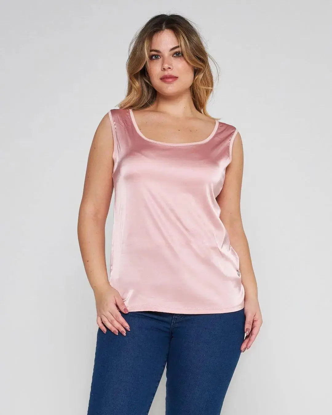 Canotta bimateriale BLUSH PINK DORABELLA XL