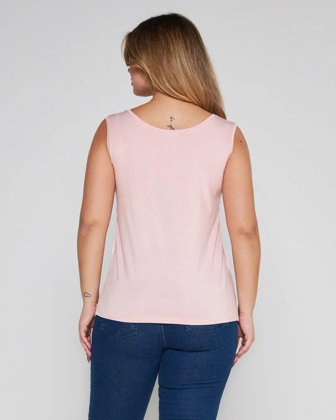 Canotta bimateriale BLUSH PINK DORABELLA