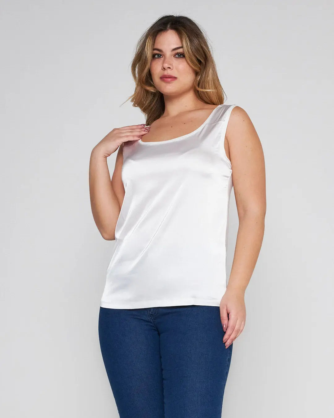 Canotta bimateriale WHITE DORABELLA