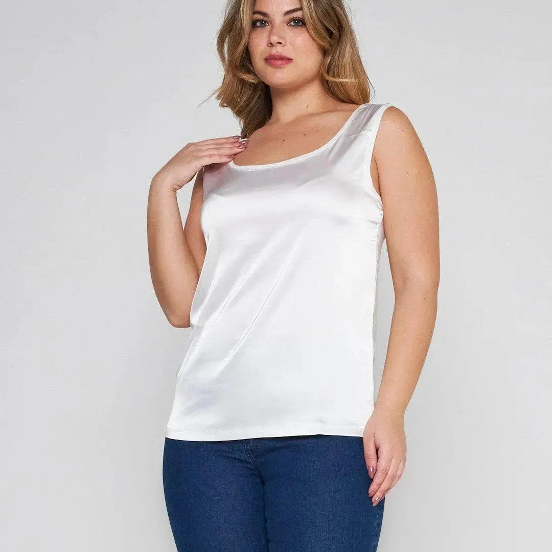 Canotta bimateriale WHITE DORABELLA XL